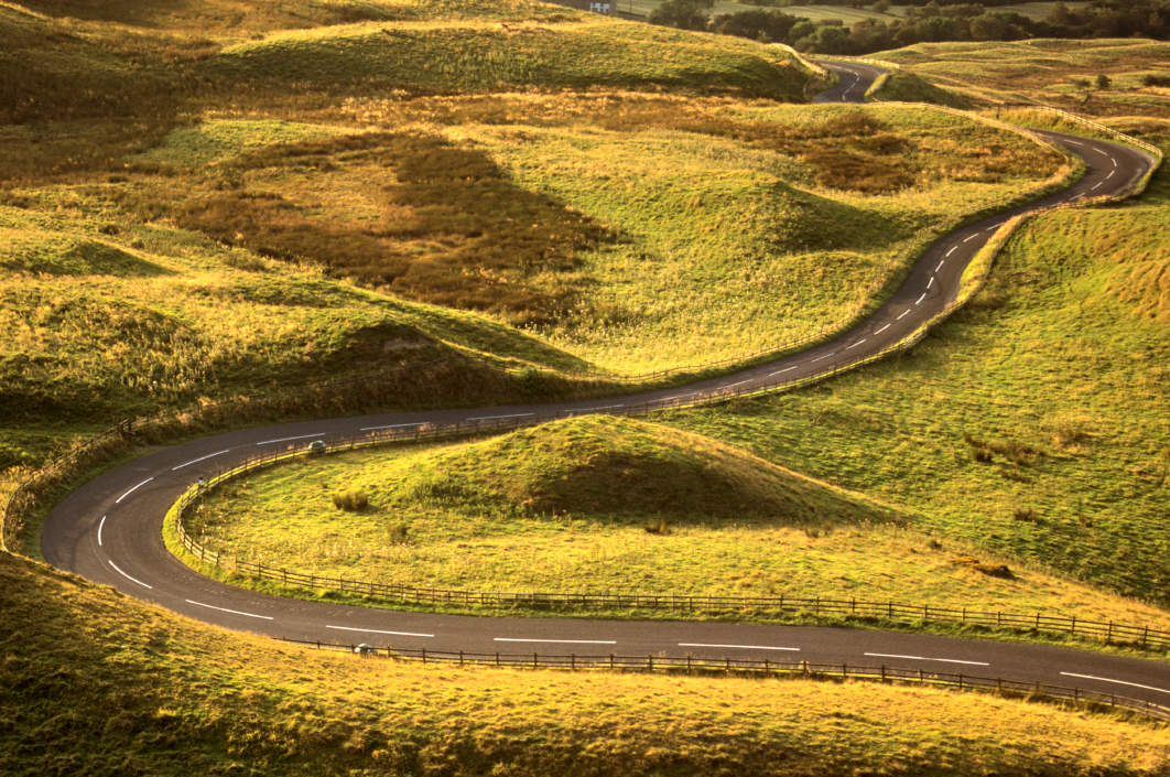 The road ahead for any startup is winding (this picture from Mam Tor near us in Derbyshire)