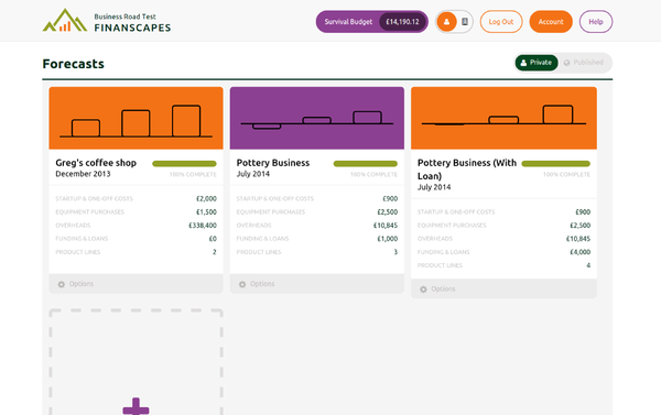 Run scenarios with Finanscapes