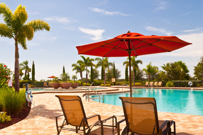 Sun loungers by a private pool - a real sign your startup is soaring!