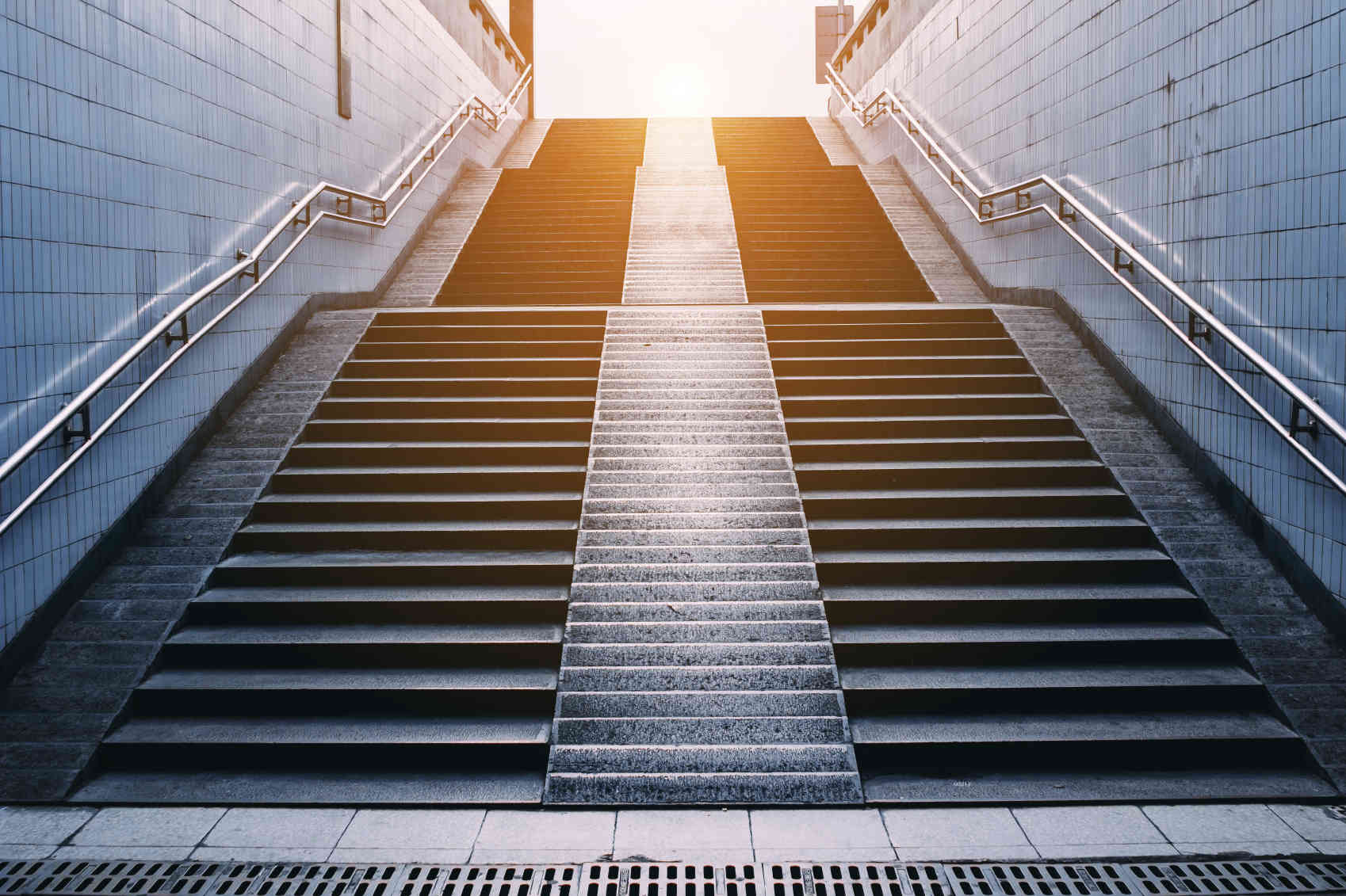 Steps up into the sunshine